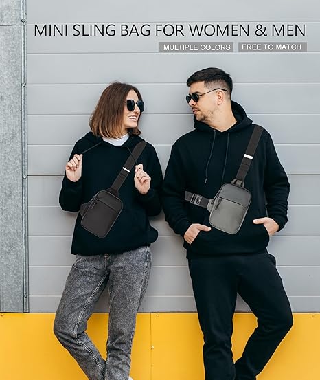 Mini Sling Bag for Women and Men, Small Crossbody Bag Casual Trendy Waterproof Phone Chest Bag for Travel