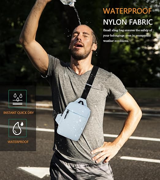 Mini Sling Bag for Women and Men, Small Crossbody Bag Casual Trendy Waterproof Phone Chest Bag for Travel