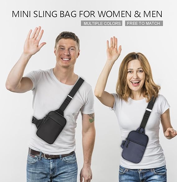Mini Sling Bag for Women and Men, Small Crossbody Bag Casual Trendy Waterproof Phone Chest Bag for Travel