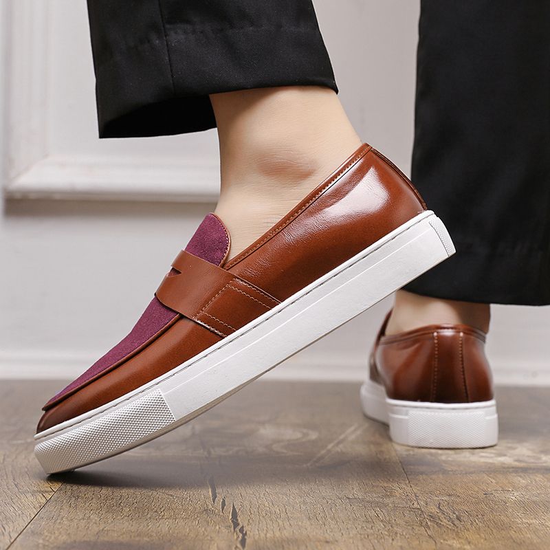 Big Size Men's Casual Loafers Slip On Leather Shoes Comfortable Lightweight Driving Shoes Male Moccasins Classic Penny Loafer Flats Boat Shoes Outdoor Walking Shoes