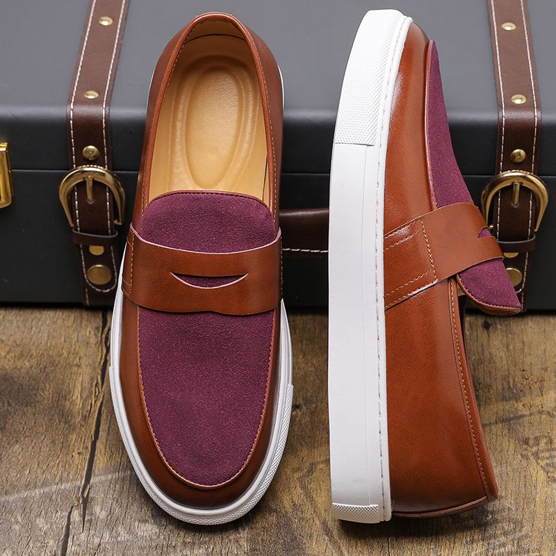 Big Size Men's Casual Loafers Slip On Leather Shoes Comfortable Lightweight Driving Shoes Male Moccasins Classic Penny Loafer Flats Boat Shoes Outdoor Walking Shoes