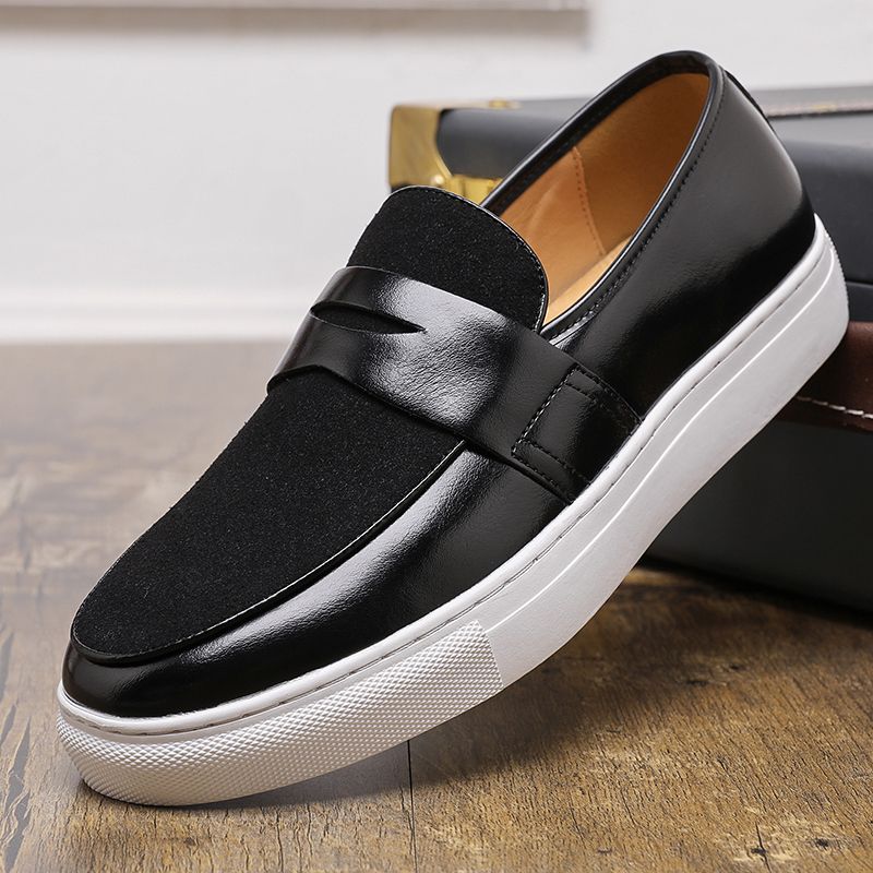 Big Size Men's Casual Loafers Slip On Leather Shoes Comfortable Lightweight Driving Shoes Male Moccasins Classic Penny Loafer Flats Boat Shoes Outdoor Walking Shoes