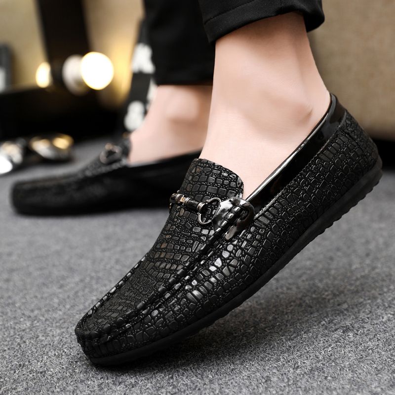 Men's Casual Loafers Slip On Leather Shoes Comfortable Lightweight Driving Shoes Male Moccasins Classic Penny Loafer Flats Boat Shoes Outdoor Walking Shoes