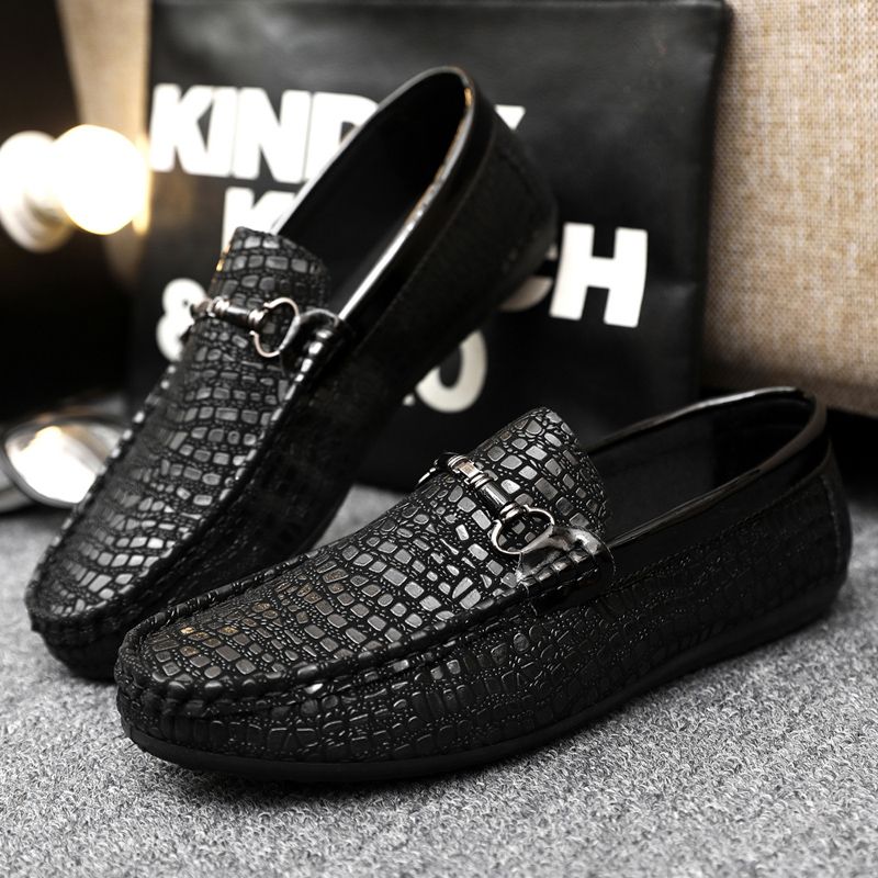 Men's Casual Loafers Slip On Leather Shoes Comfortable Lightweight Driving Shoes Male Moccasins Classic Penny Loafer Flats Boat Shoes Outdoor Walking Shoes