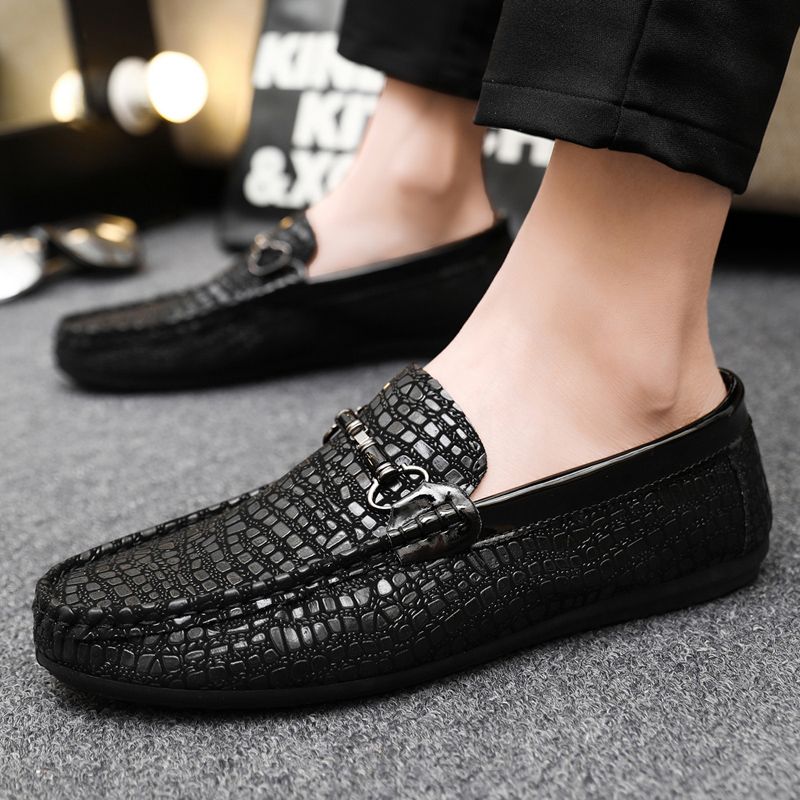 Men's Casual Loafers Slip On Leather Shoes Comfortable Lightweight Driving Shoes Male Moccasins Classic Penny Loafer Flats Boat Shoes Outdoor Walking Shoes
