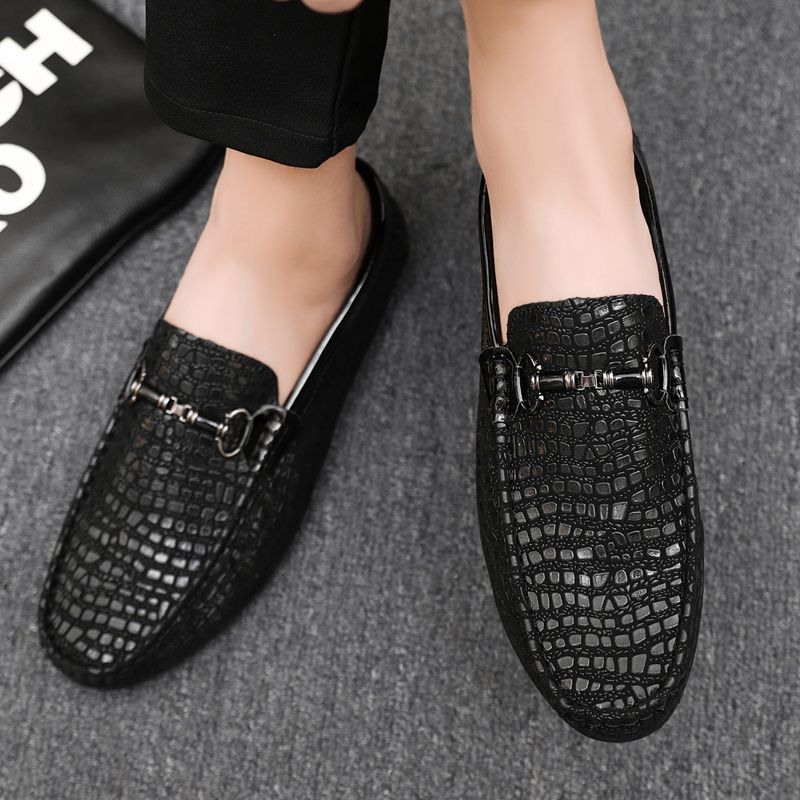 Men's Casual Loafers Slip On Leather Shoes Comfortable Lightweight Driving Shoes Male Moccasins Classic Penny Loafer Flats Boat Shoes Outdoor Walking Shoes