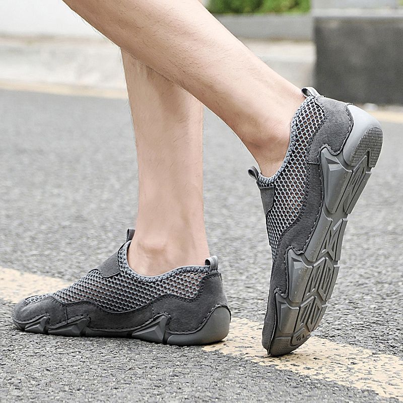 Men's Casual Loafers Slip On Mesh Shoes Comfortable Lightweight Driving Shoes Male Moccasins Classic Penny Loafer Flats Boat Shoes Outdoor Walking Shoes