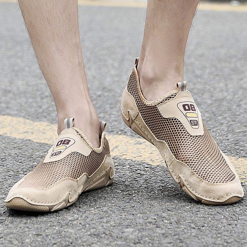 Men's Casual Loafers Slip On Mesh Shoes Comfortable Lightweight Driving Shoes Male Moccasins Classic Penny Loafer Flats Boat Shoes Outdoor Walking Shoes