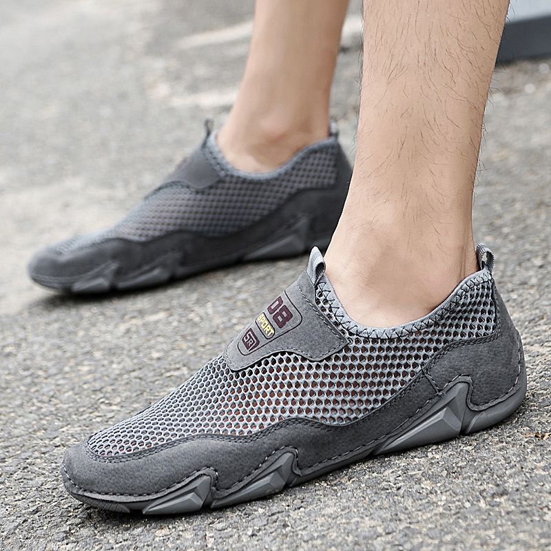 Men's Casual Loafers Slip On Mesh Shoes Comfortable Lightweight Driving Shoes Male Moccasins Classic Penny Loafer Flats Boat Shoes Outdoor Walking Shoes