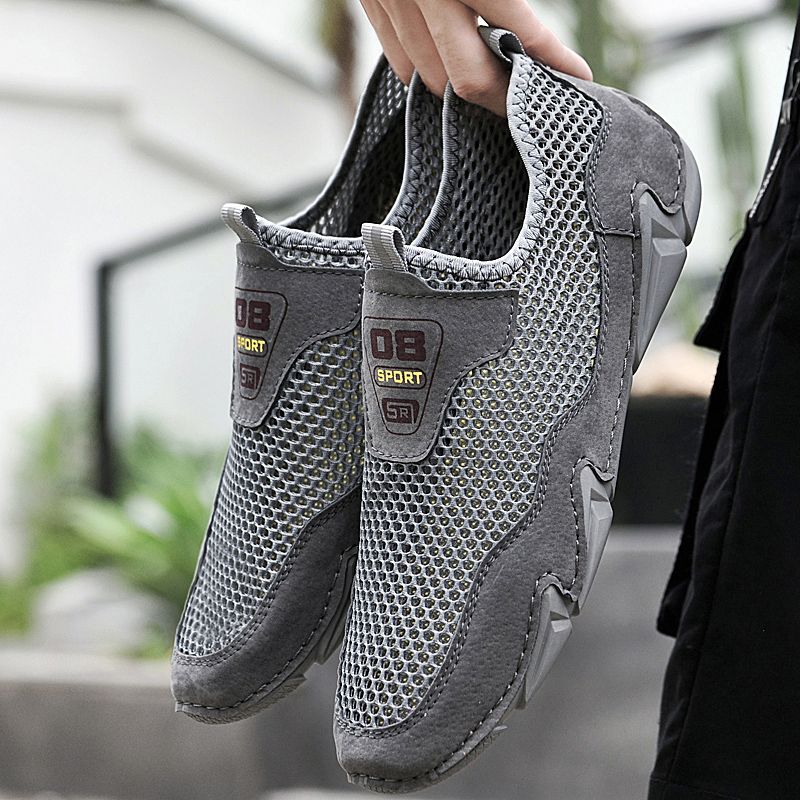Men's Casual Loafers Slip On Mesh Shoes Comfortable Lightweight Driving Shoes Male Moccasins Classic Penny Loafer Flats Boat Shoes Outdoor Walking Shoes