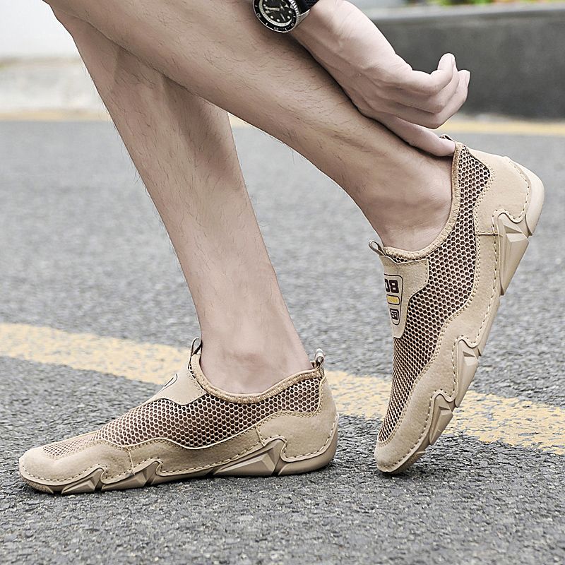 Men's Casual Loafers Slip On Mesh Shoes Comfortable Lightweight Driving Shoes Male Moccasins Classic Penny Loafer Flats Boat Shoes Outdoor Walking Shoes