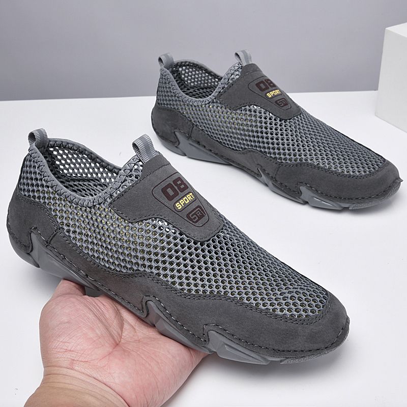 Men's Casual Loafers Slip On Mesh Shoes Comfortable Lightweight Driving Shoes Male Moccasins Classic Penny Loafer Flats Boat Shoes Outdoor Walking Shoes