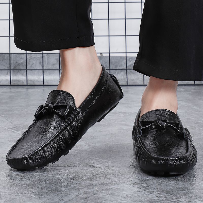 Big Size Men's Casual Loafers Slip On Leather Shoes Comfortable Lightweight Driving Shoes Male Moccasins Classic Penny Loafer Flats Boat Shoes Outdoor Walking Shoes