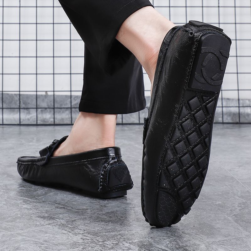 Big Size Men's Casual Loafers Slip On Leather Shoes Comfortable Lightweight Driving Shoes Male Moccasins Classic Penny Loafer Flats Boat Shoes Outdoor Walking Shoes
