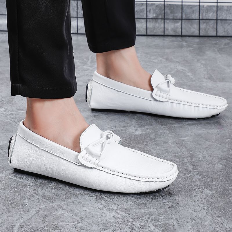 Big Size Men's Casual Loafers Slip On Leather Shoes Comfortable Lightweight Driving Shoes Male Moccasins Classic Penny Loafer Flats Boat Shoes Outdoor Walking Shoes