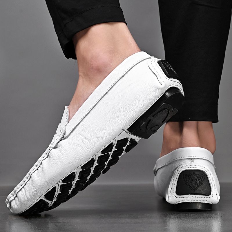 Big Size Men's Casual Loafers Slip On Leather Shoes Comfortable Lightweight Driving Shoes Male Moccasins Classic Penny Loafer Flats Boat Shoes Outdoor Walking Shoes