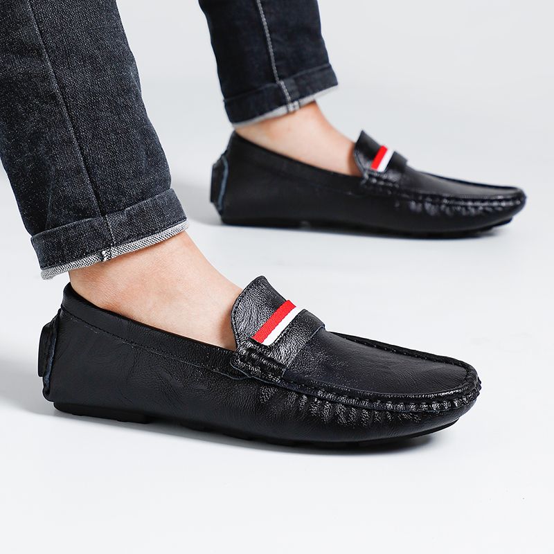 Big Size Men's Casual Loafers Slip On Leather Shoes Comfortable Lightweight Driving Shoes Male Moccasins Classic Penny Loafer Flats Boat Shoes Outdoor Walking Shoes