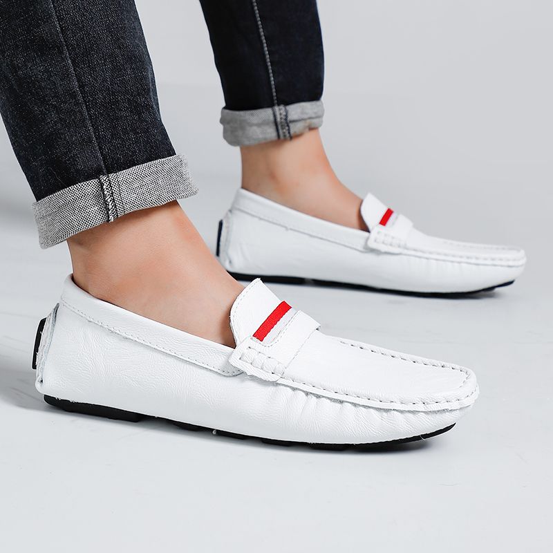 Big Size Men's Casual Loafers Slip On Leather Shoes Comfortable Lightweight Driving Shoes Male Moccasins Classic Penny Loafer Flats Boat Shoes Outdoor Walking Shoes