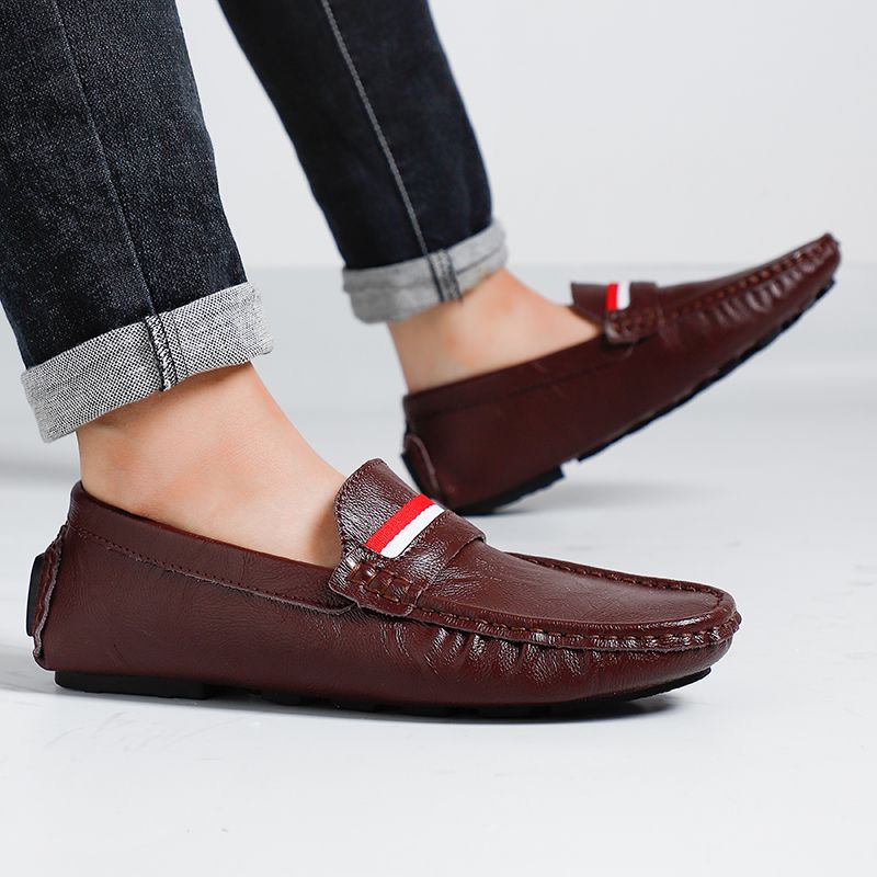 Big Size Men's Casual Loafers Slip On Leather Shoes Comfortable Lightweight Driving Shoes Male Moccasins Classic Penny Loafer Flats Boat Shoes Outdoor Walking Shoes