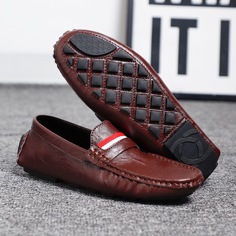 Big Size Men's Casual Loafers Slip On Leather Shoes Comfortable Lightweight Driving Shoes Male Moccasins Classic Penny Loafer Flats Boat Shoes Outdoor Walking Shoes