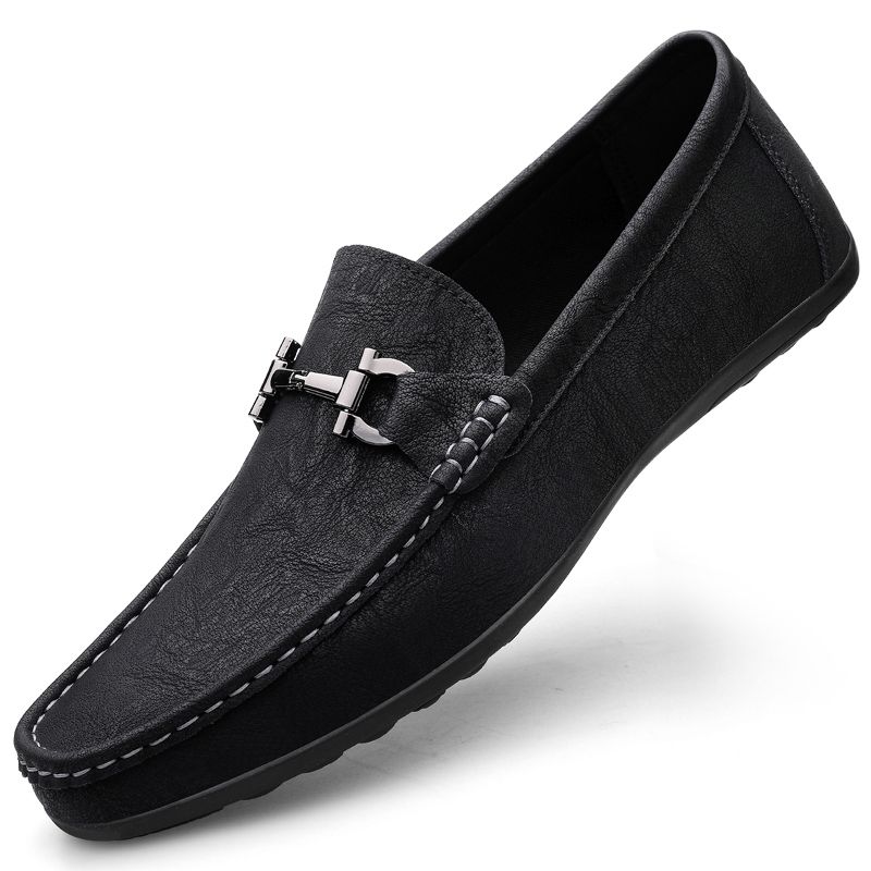 Big Size Men's Casual Loafers Slip On Leather Shoes Comfortable Lightweight Driving Shoes Male Moccasins Classic Penny Loafer Flats Boat Shoes Outdoor Walking Shoes
