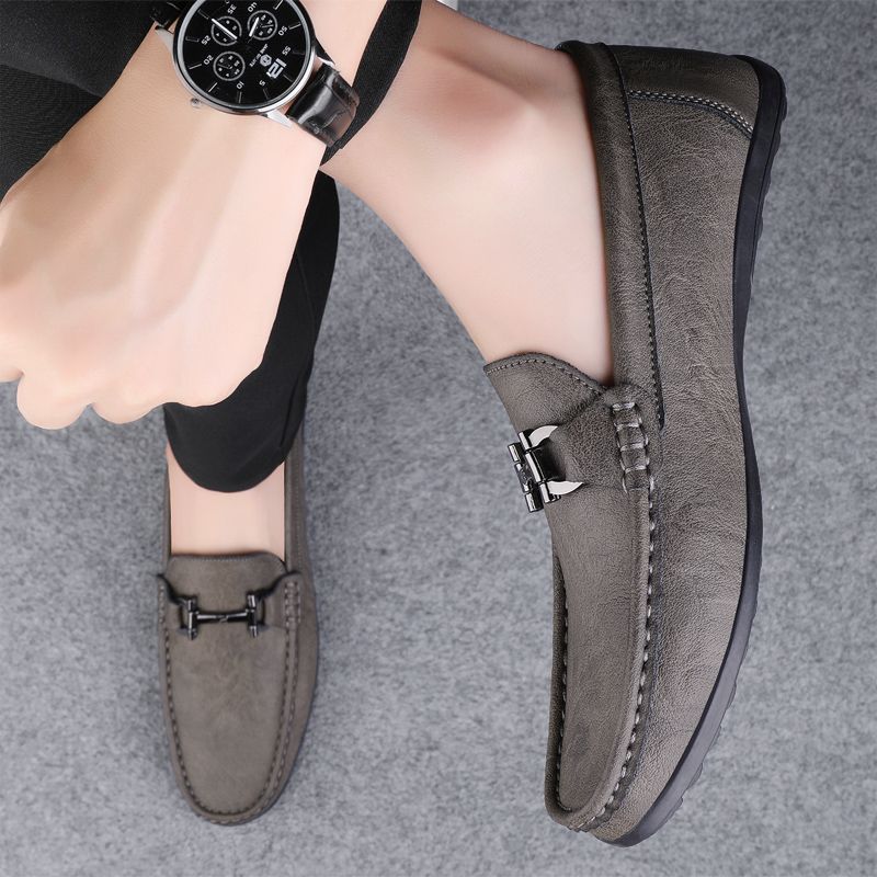 Big Size Men's Casual Loafers Slip On Leather Shoes Comfortable Lightweight Driving Shoes Male Moccasins Classic Penny Loafer Flats Boat Shoes Outdoor Walking Shoes