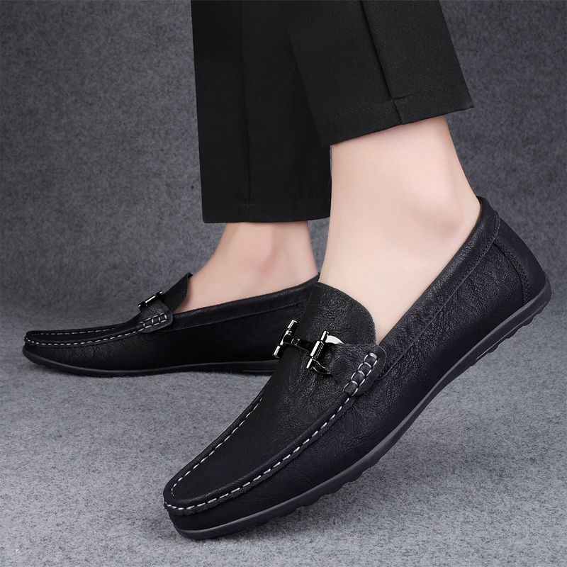 Big Size Men's Casual Loafers Slip On Leather Shoes Comfortable Lightweight Driving Shoes Male Moccasins Classic Penny Loafer Flats Boat Shoes Outdoor Walking Shoes