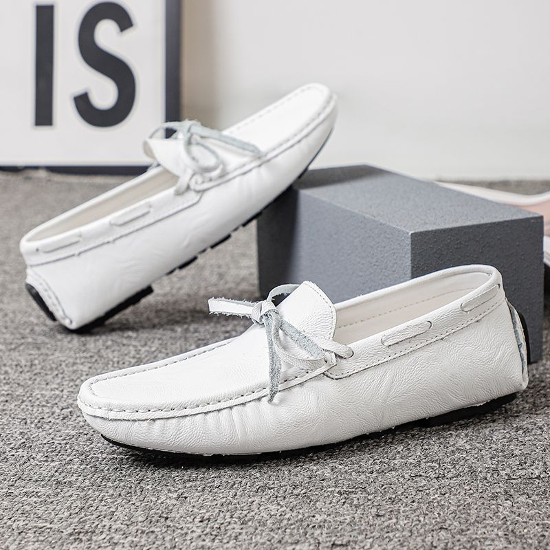 Men's Casual Loafers Slip On Leather Shoes Male Lightweight Driving Shoes Moccasins Classic Penny Loafer Flats Boat Shoes