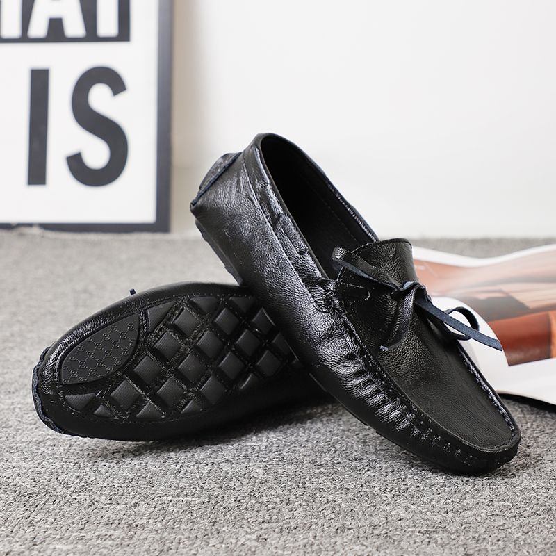 Men's Casual Loafers Slip On Leather Shoes Male Lightweight Driving Shoes Moccasins Classic Penny Loafer Flats Boat Shoes