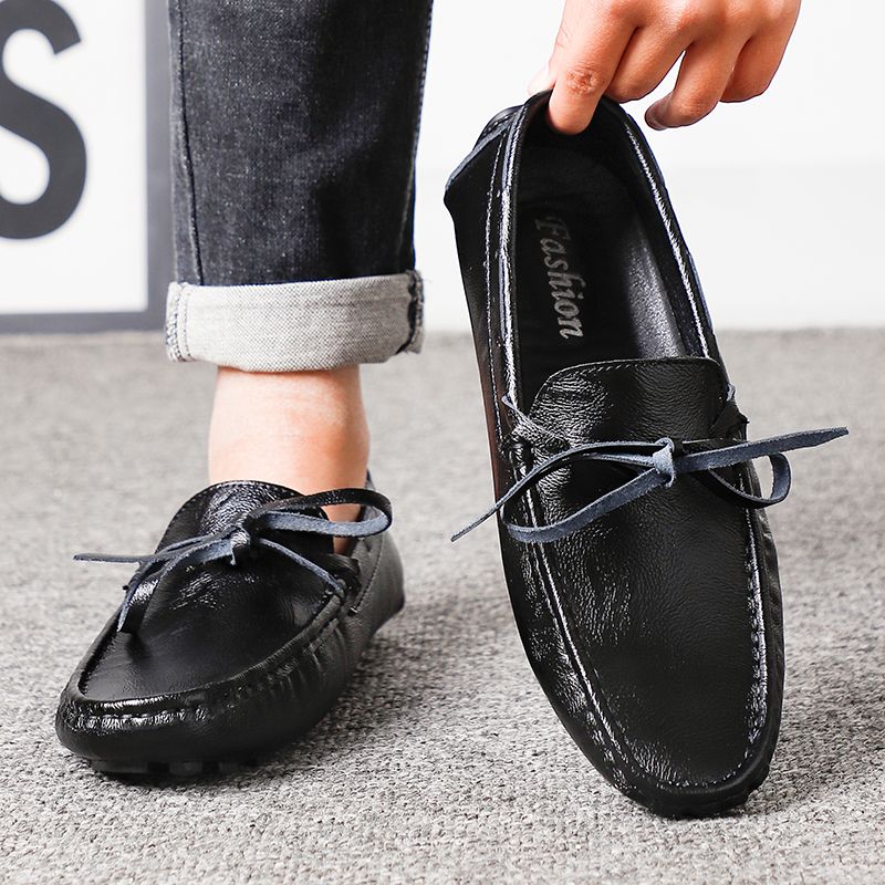 Men's Casual Loafers Slip On Leather Shoes Male Lightweight Driving Shoes Moccasins Classic Penny Loafer Flats Boat Shoes