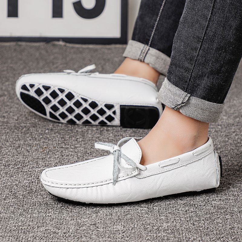 Men's Casual Loafers Slip On Leather Shoes Male Lightweight Driving Shoes Moccasins Classic Penny Loafer Flats Boat Shoes