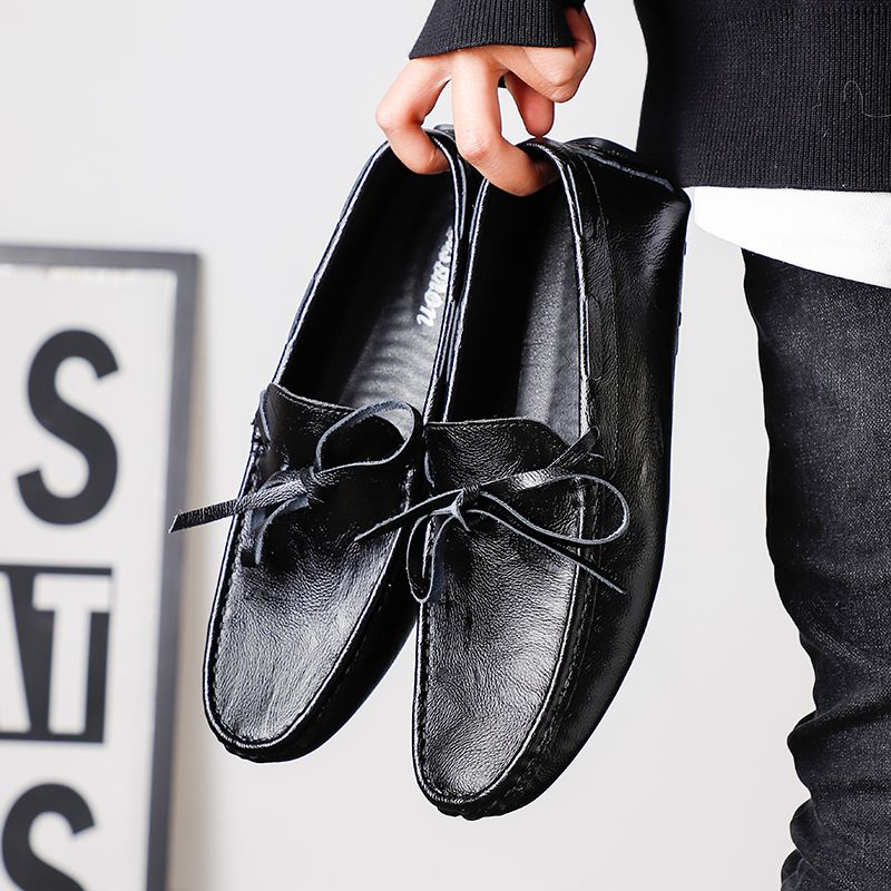 Men's Casual Loafers Slip On Leather Shoes Male Lightweight Driving Shoes Moccasins Classic Penny Loafer Flats Boat Shoes