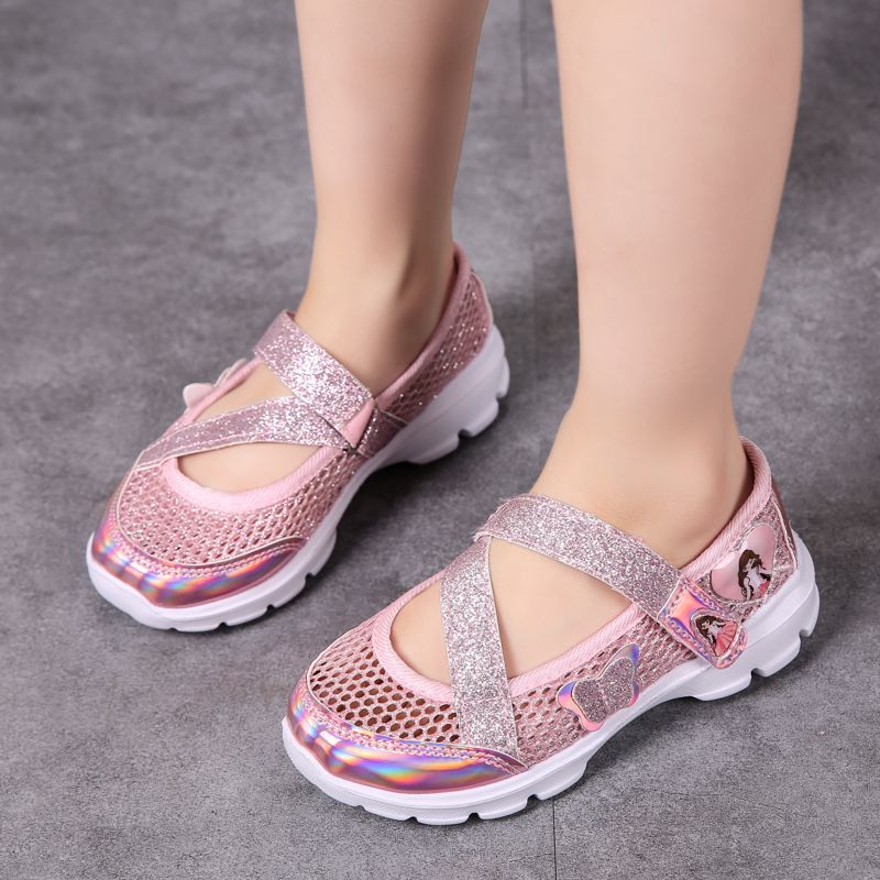 Girls Summer Sandals Dress Shoes Princess Flats Wedding Party Glitter Shoes for Kids