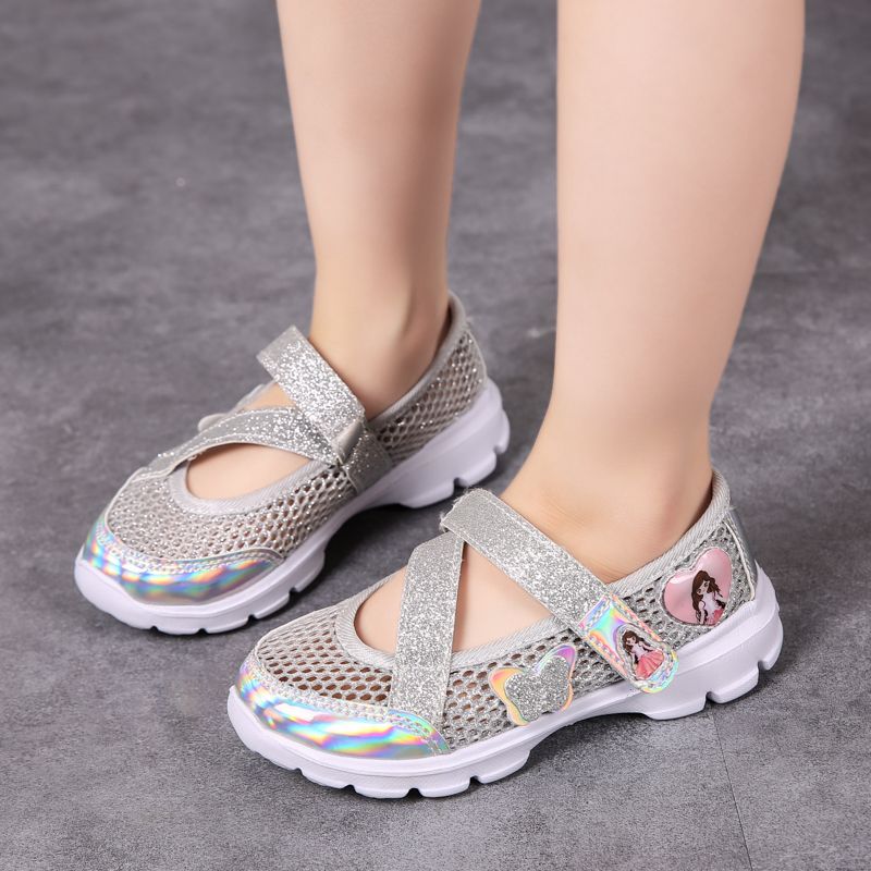 Girls Summer Sandals Dress Shoes Princess Flats Wedding Party Glitter Shoes for Kids