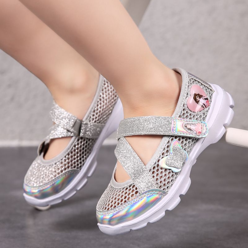 Girls Summer Sandals Dress Shoes Princess Flats Wedding Party Glitter Shoes for Kids