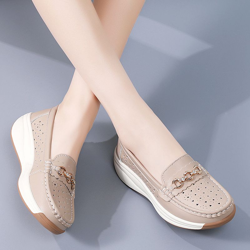 Women's Casual Loafers Slip On Leather Shoes Lightweight Walking Shoes Moccasins Classic Penny Loafer Flats Boat Shoes