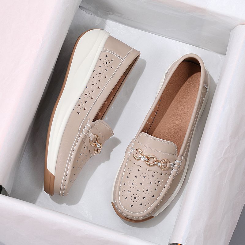 Women's Casual Loafers Slip On Leather Shoes Lightweight Walking Shoes Moccasins Classic Penny Loafer Flats Boat Shoes