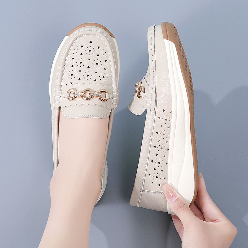 Women's Casual Loafers Slip On Leather Shoes Lightweight Walking Shoes Moccasins Classic Penny Loafer Flats Boat Shoes