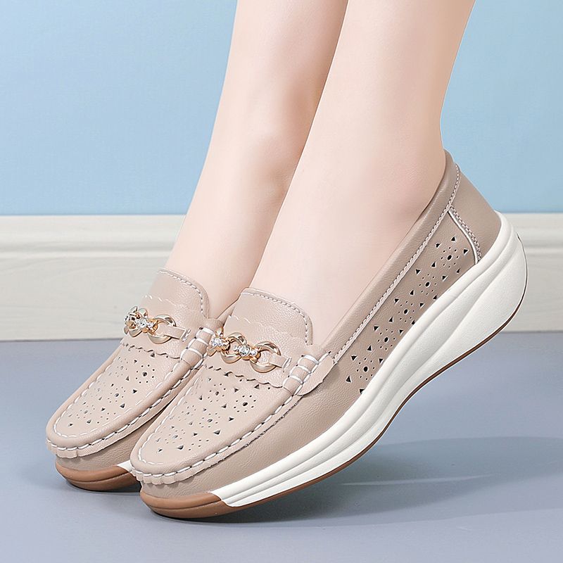 Women's Casual Loafers Slip On Leather Shoes Lightweight Walking Shoes Moccasins Classic Penny Loafer Flats Boat Shoes