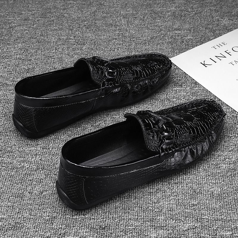 Men's Casual Loafers Slip On Leather Shoes Comfortable Lightweight Driving Shoes Male Moccasins Classic Penny Loafer Flats Boat Shoes Outdoor Walking Shoes