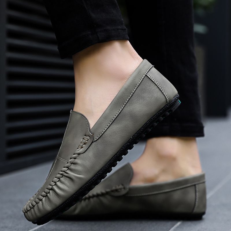 Men's Casual Loafers Slip On Leather Shoes Comfortable Lightweight Driving Shoes Male Moccasins Classic Penny Loafer Flats Boat Shoes Outdoor Walking Shoes