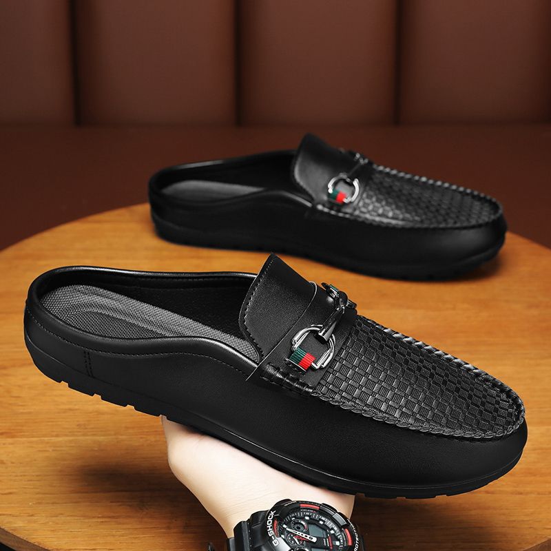 Men's Casual Loafers Slip On Leather Shoes Comfortable Driving Shoes Male Moccasins Classic Penny Loafer Flats Boat Shoes Slippers