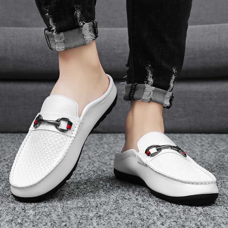 Men's Casual Loafers Slip On Leather Shoes Comfortable Driving Shoes Male Moccasins Classic Penny Loafer Flats Boat Shoes Slippers