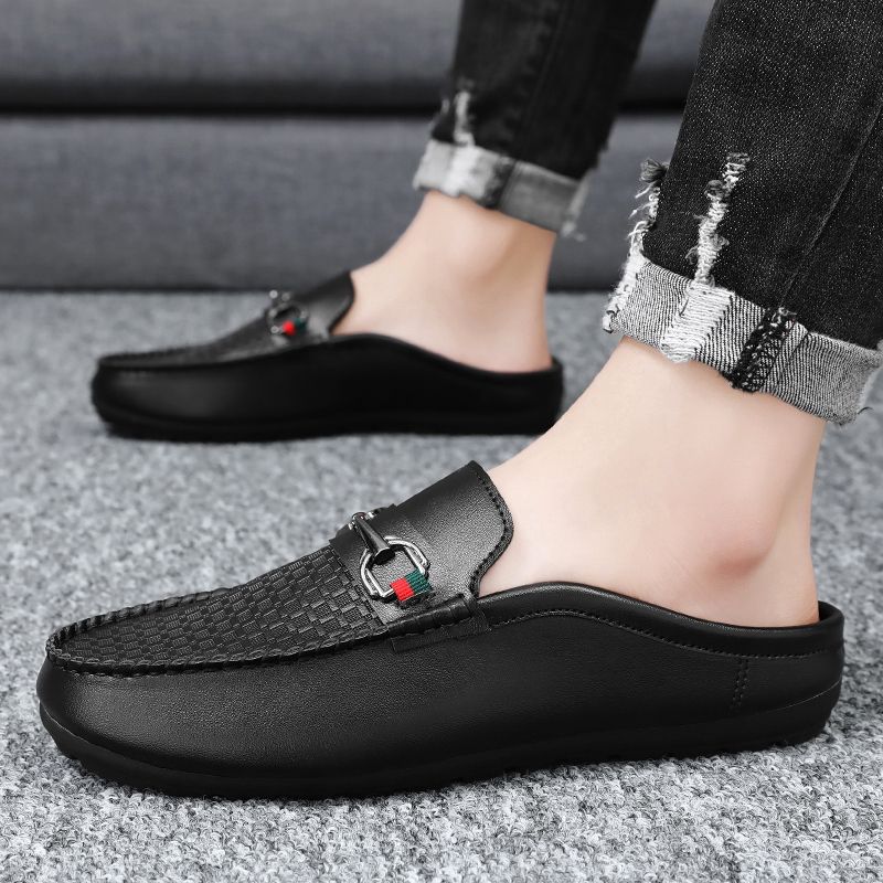 Men's Casual Loafers Slip On Leather Shoes Comfortable Driving Shoes Male Moccasins Classic Penny Loafer Flats Boat Shoes Slippers
