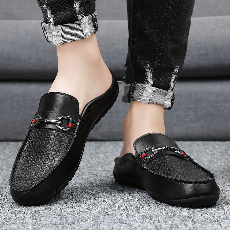Men's Casual Loafers Slip On Leather Shoes Comfortable Driving Shoes Male Moccasins Classic Penny Loafer Flats Boat Shoes Slippers