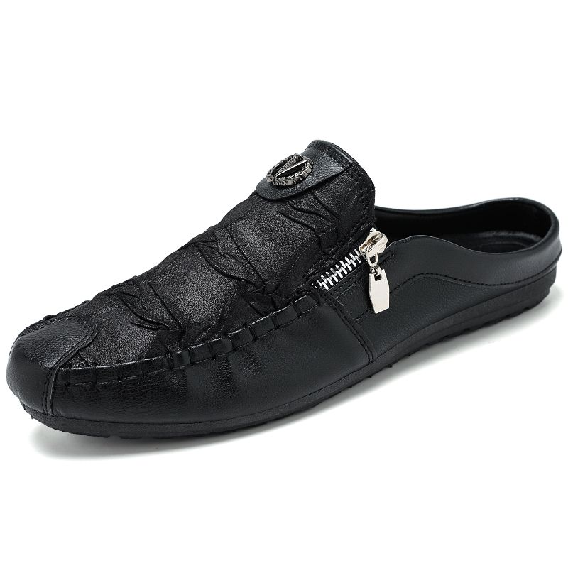 Men's Casual Loafers Slip On Leather Shoes Comfortable Driving Shoes Male Moccasins Classic Penny Loafer Flats Boat Shoes Slippers