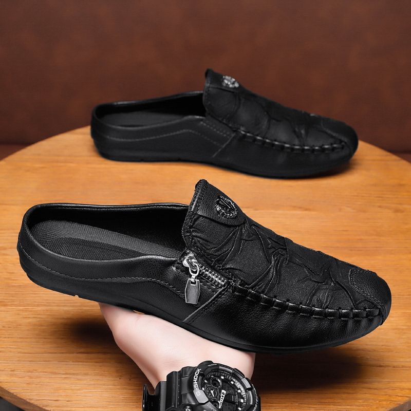 Men's Casual Loafers Slip On Leather Shoes Comfortable Driving Shoes Male Moccasins Classic Penny Loafer Flats Boat Shoes Slippers