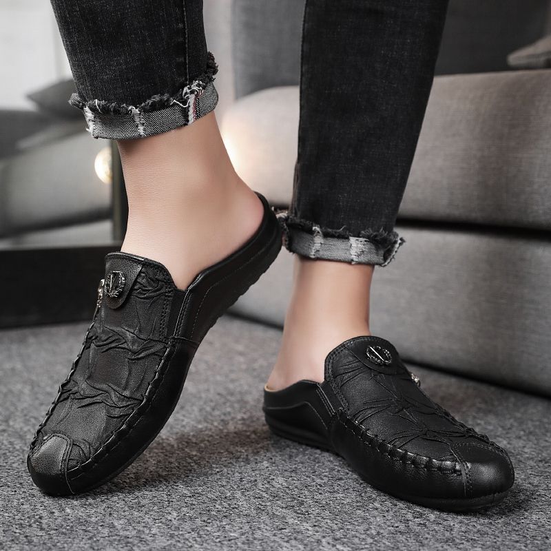 Men's Casual Loafers Slip On Leather Shoes Comfortable Driving Shoes Male Moccasins Classic Penny Loafer Flats Boat Shoes Slippers