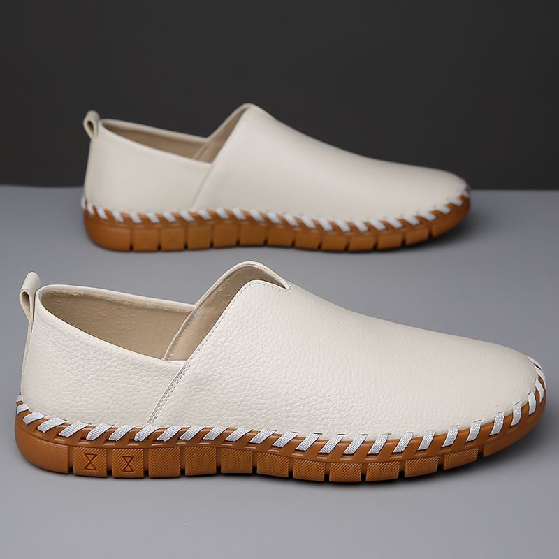 Men's Casual Loafers Slip On Leather Shoes Male Lightweight Driving Shoes Moccasins Classic Penny Loafer Flats Boat Shoes Walking Shoes