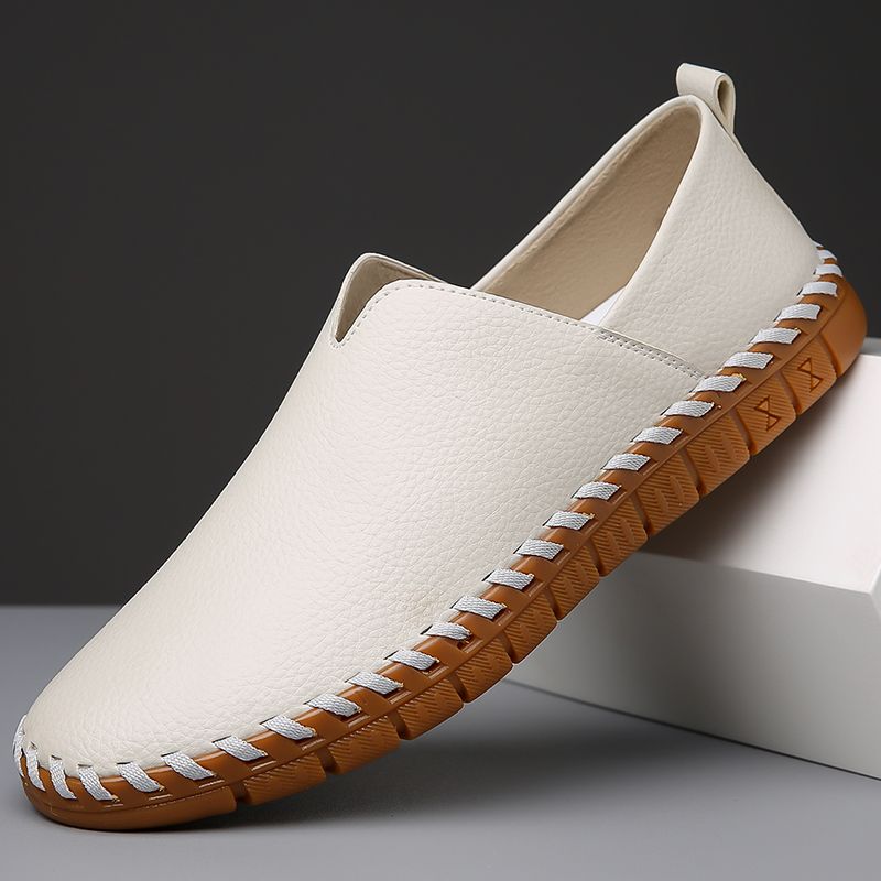 Men's Casual Loafers Slip On Leather Shoes Male Lightweight Driving Shoes Moccasins Classic Penny Loafer Flats Boat Shoes Walking Shoes